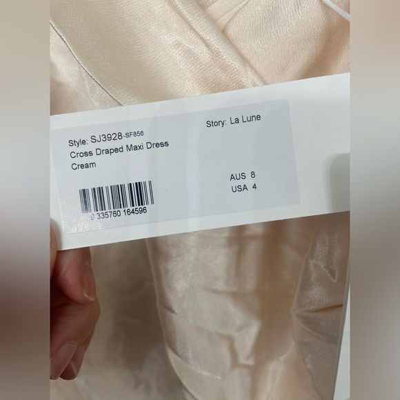 NWT Shona Joy La Lune Cross Draped Maxi Dress Cream Size 4 - Picture 9 of 10